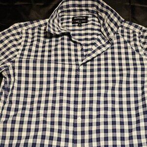 Bonobos Slim Fit Blue & White Checkered Button-Down Shirt Size Medium